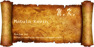 Matula Kevin névjegykártya